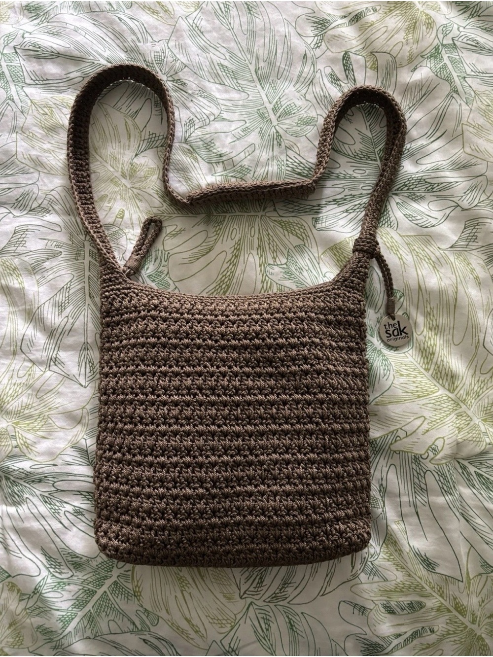The Sak Brown Crochet Shoulder Bag Ex Condition